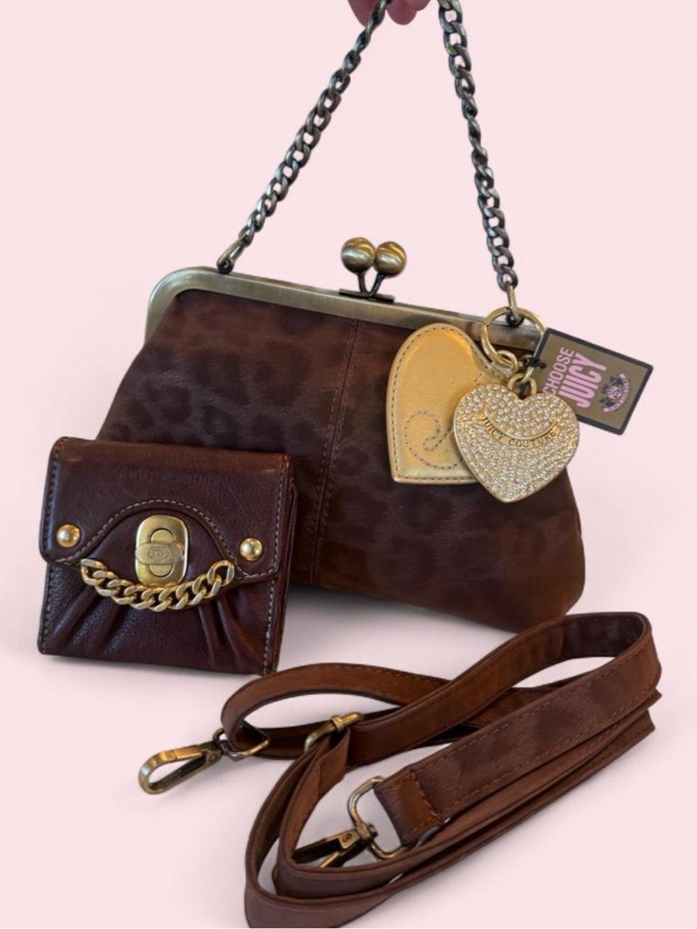 Vintage Juicy Couture Charm Set + Kisslock Bag + Juicy Wallet